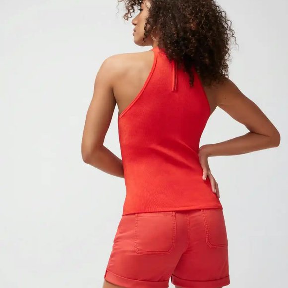 WHBM $79 Cutout Halter Top Blaze Scarlet Red Tank L - Picture 3 of 6